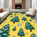 Whimsical Evergreen Snowfall Pattern Rug