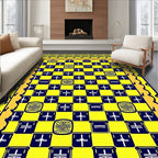 Bold Yellow Checkerboard Pattern Rug