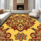 Mandala Floral Design Red Orange Rug