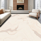 Abstract Beige Swirl Pattern Design Rug