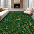 Golden Dragonfly Botanical Emerald Forest Rug