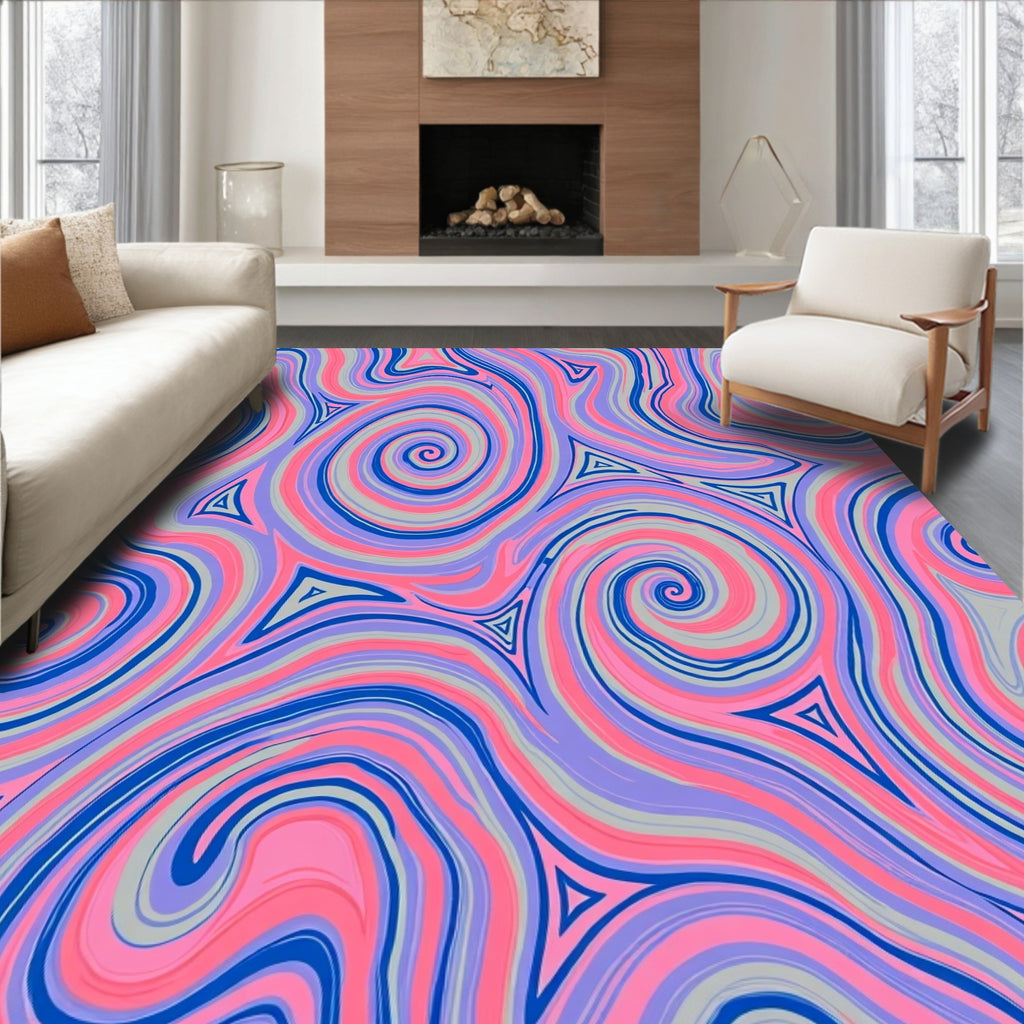Trippy Swirls Pastel Pattern Rug