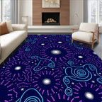 Whimsical Abstract Swirls Stars Rug