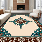 Classic Medallion Floral Border Design Rug