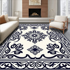 Ornate Floral Scrollwork Pattern Rug