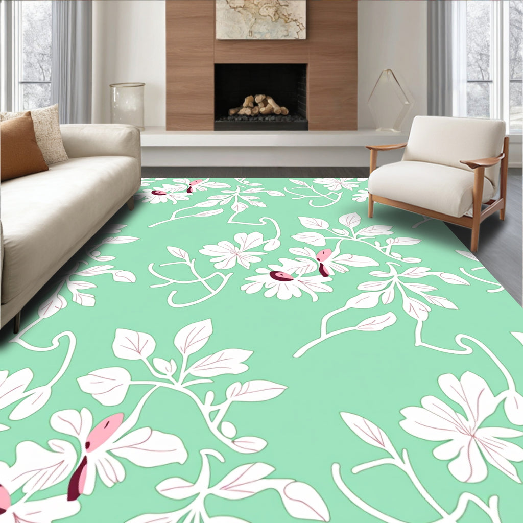 Charming Floral Branches Pattern Rug