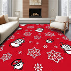 Charming Snowman Snowflake Pattern Design Rug
