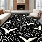 Whimsical Birds Swirls Pattern Rug