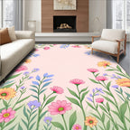 Whimsical Floral Garden Pattern Rug
