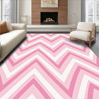Pink Chevron Patterned Delightful Design Rug