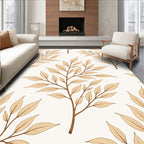 Branches With Golden Leaves Pattern Rug