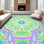 Abstract Psychedelic Floral Mandala Rug