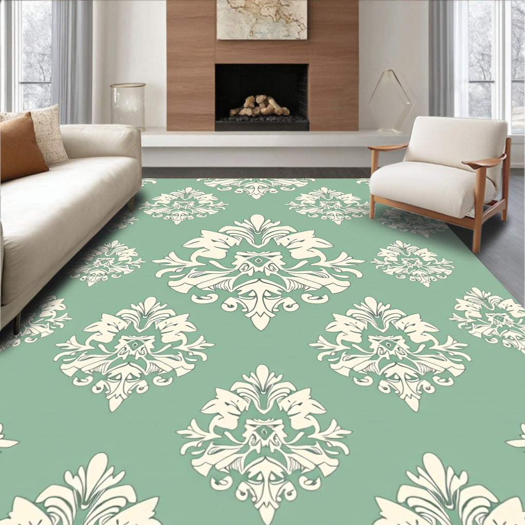Classic Floral Damask Pattern Rug