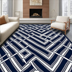 Modern Geometric Maze Pattern Rug