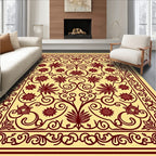 Ornate Floral Scrollwork Pattern Rug