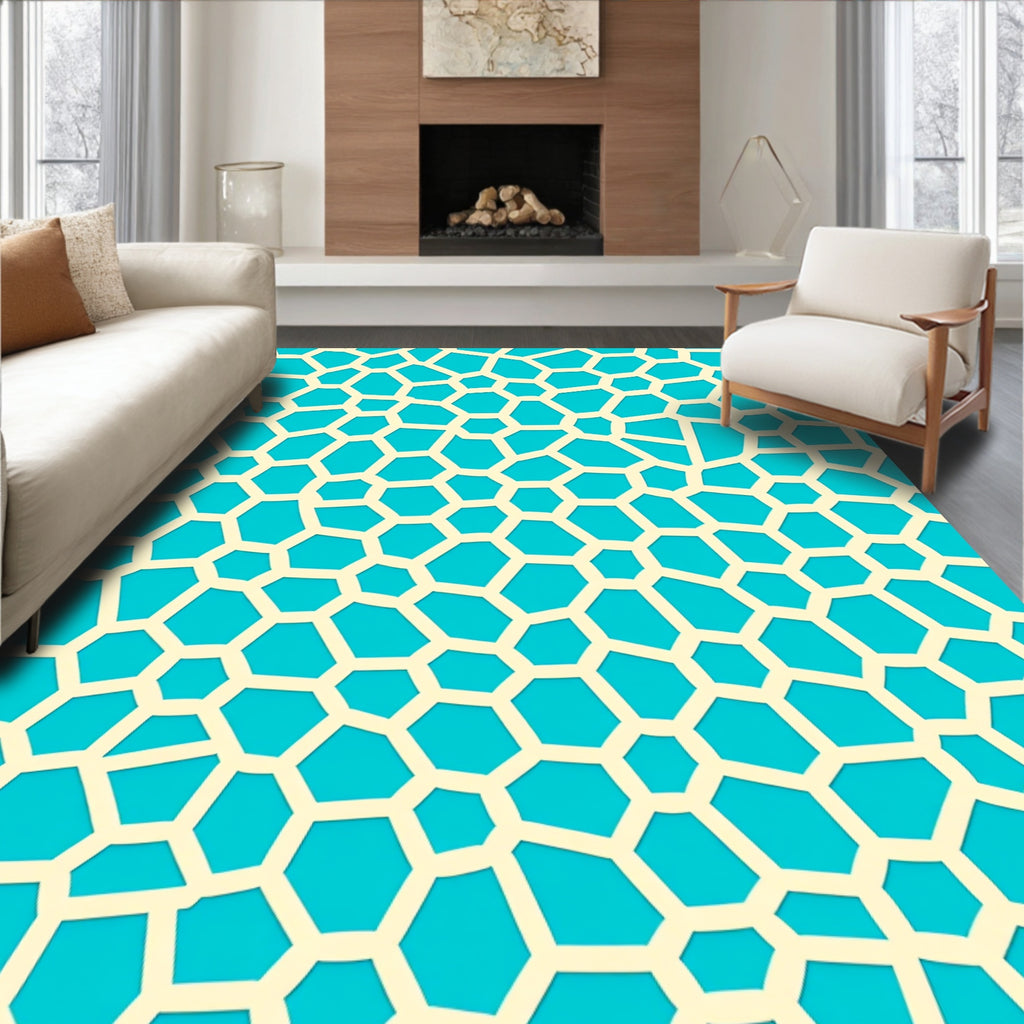 Geometric Abstract Network Pattern Rug