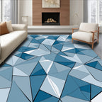 Blue Sharp Geometric Pattern Rug