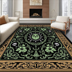 Gothic Skull Floral Border Rug