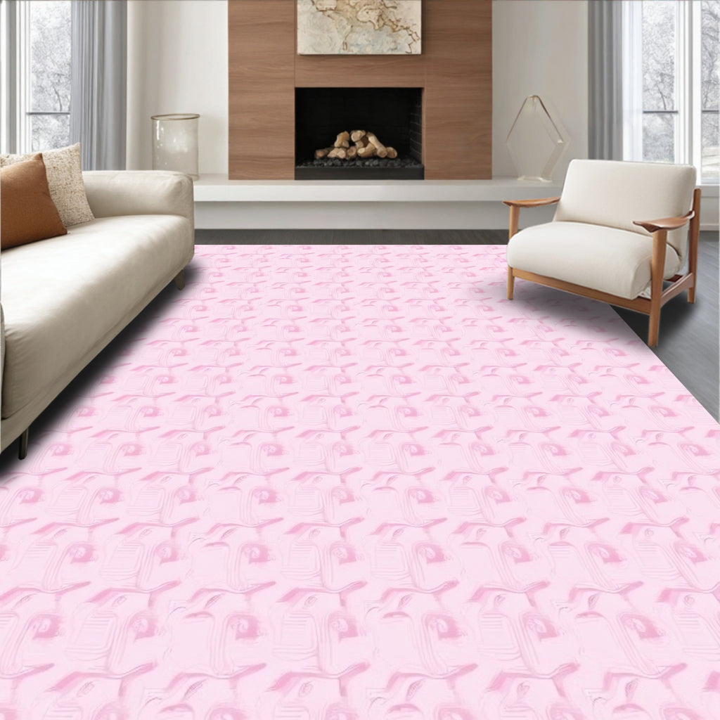 Soft Pink Pastel Abstract Pattern Rug