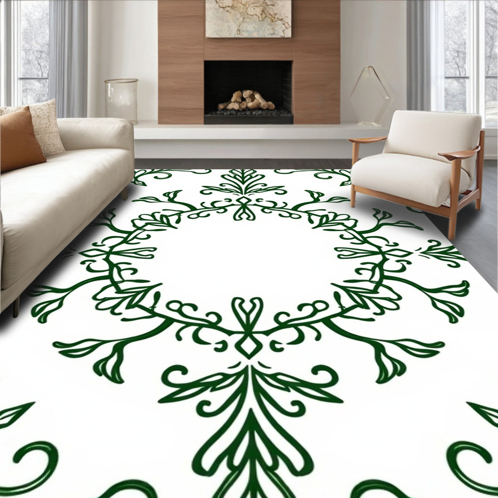 Organic Vine Scroll Pattern Rug