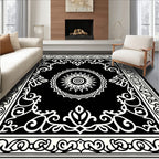 Intricate Floral Scrollwork Mandala Rug