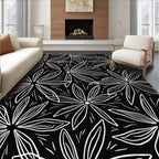 Bold Floral Outline Pattern Rug