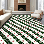Diagonal Stars Circles Pattern Rug