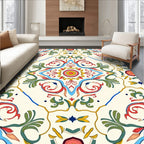 Colorful Floral Medallion Patterned Rug
