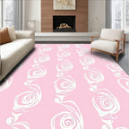 Soft Pink Swirl Nautilus Design Rug