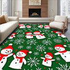 Charming Snowmen Snowflake Pattern Rug