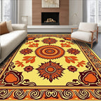 Geometric Floral Sunburst Patterned Rug