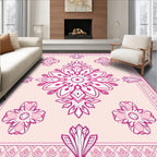 Pink Floral Mandala Pattern Rug