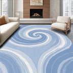 Hypnotic Blue Swirling Spirals Rug