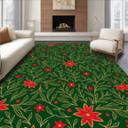 Red Flower Vine Pattern Rug