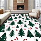 Forest Green Evergreen Berry Cluster Rug