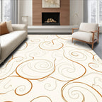 Classic Swirl Patterned Copper Lines Rug
