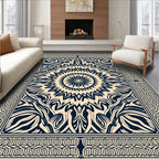 Bold Abstract Sunburst Pattern Rug