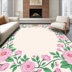 Pink Floral Crown Design Rug