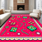 Festive Gift Candy Cane Holiday Whimsy Rug