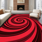 Red Swirl Optical Illusion Rug