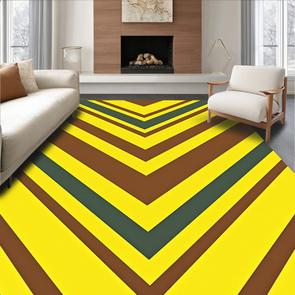 Chevron Pattern Wide Stripes Rug