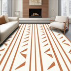 Terracotta Stripe Geometric Pattern Rug