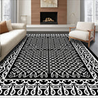 Monochromatic Intricate Geometric Pattern Rug