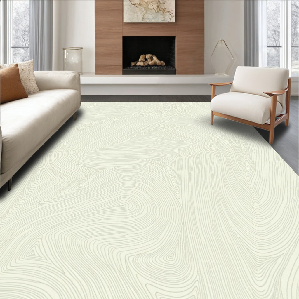 Subtle Wavy Line Pattern Rug