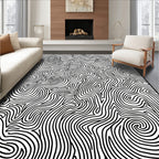 Abstract Wavy Lines Pattern Rug