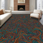 Swirling Pattern In Warm Tones Rug