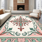 Vintage floral and scroll medallion design Rug