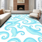 Aqua Swirls Patterned Rug