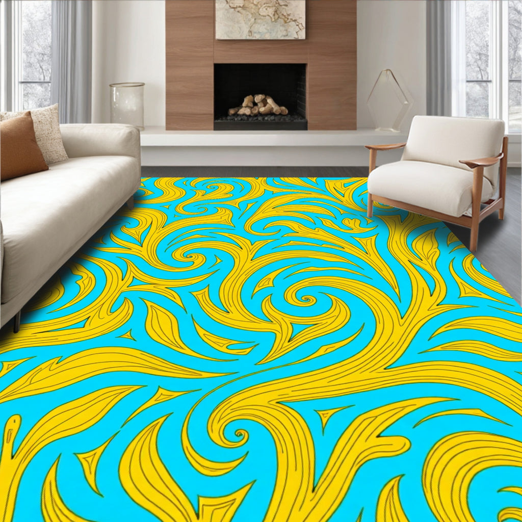 Sunny Swirls Leafy Trails Rug