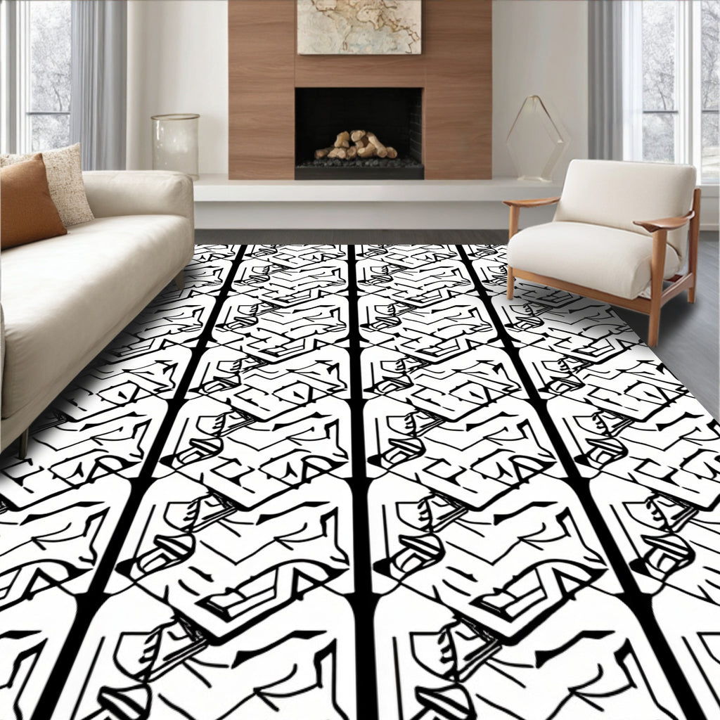 Art Deco Style Geometric Pattern Rug